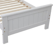 King Single Solid Pine Timber Bed Frame with Bookshelf Storage Headboard- White V264-STB-107P-WHE-KS