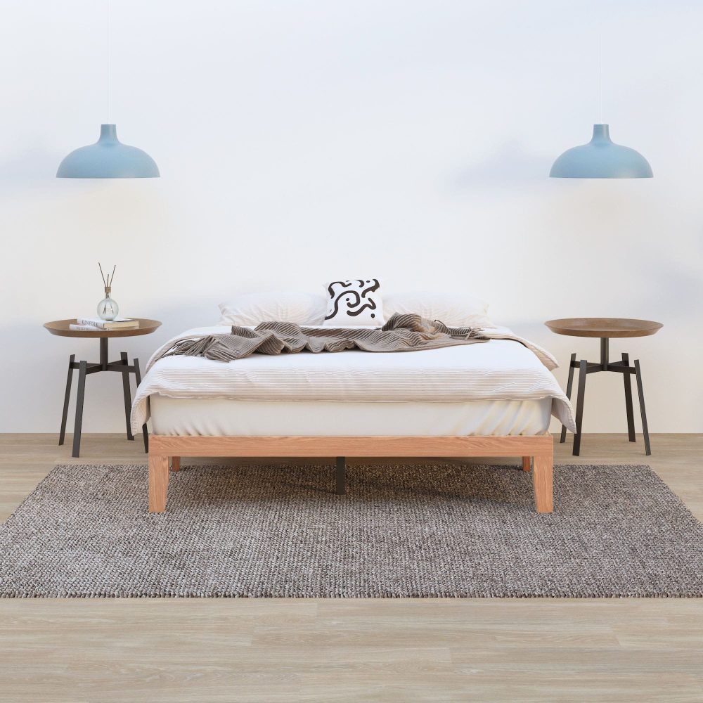 Warm Wooden Natural Bed Base Frame - Queen V264-STB-108P-NTR-QU-1