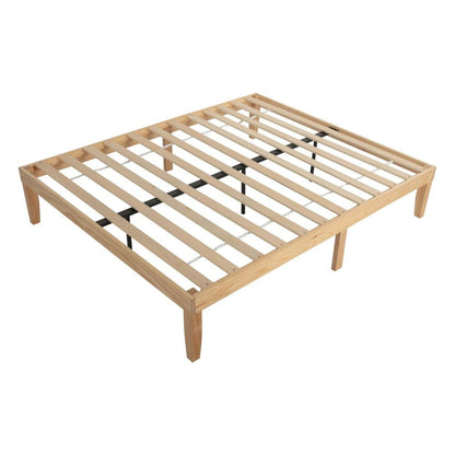 Warm Wooden Natural Bed Base Frame - Queen V264-STB-108P-NTR-QU-1