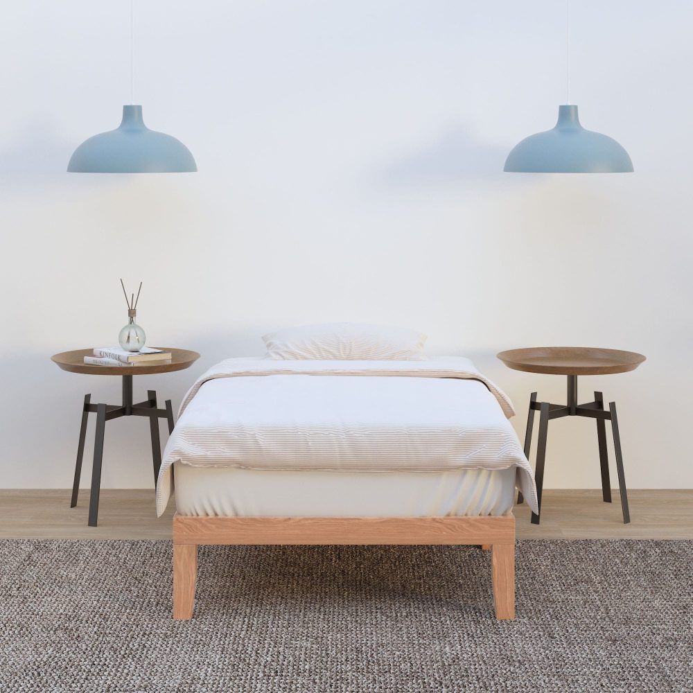Single Size Warm Wooden Natural Bed Base Frame - Single V264-STB-108P-NTR-SL-1