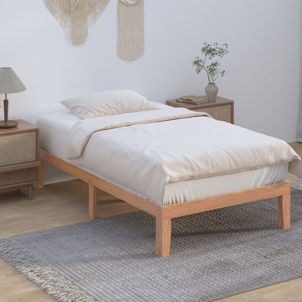 Single Size Warm Wooden Natural Bed Base Frame - Single V264-STB-108P-NTR-SL-1