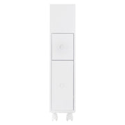Removable Bathroom Side Cabinet Toilet Caddy with Storage Drawers- White V264-TAB-706C-WHE-NA-1
