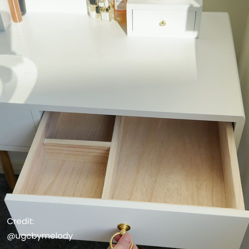 Dressing Vanity Table Stool Set with Make-up LED Lighted Mirror-White V264-TAB-708C-WHE-NA-1