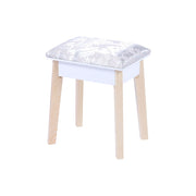 Dressing Vanity Table Stool Set with Make-up LED Lighted Mirror-White V264-TAB-708C-WHE-NA-1