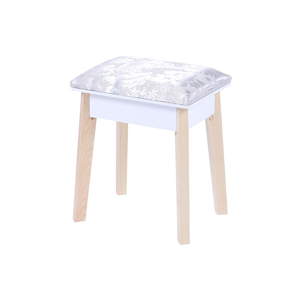 Dressing Vanity Table Stool Set with Make-up LED Lighted Mirror-White V264-TAB-708C-WHE-NA-1