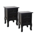 French Bedside Table Nightstand Black Set of 2 V264-TAB-712C-BLK-2PC-1