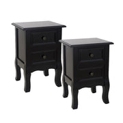 French Bedside Table Nightstand Black Set of 2 V264-TAB-712C-BLK-2PC-1