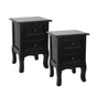 French Bedside Table Nightstand Black Set of 2 V264-TAB-712C-BLK-2PC-1