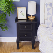 French Bedside Table Nightstand Black Set of 2 V264-TAB-712C-BLK-2PC-1