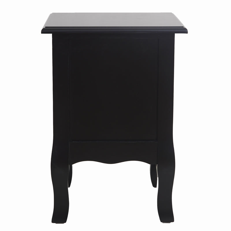French Bedside Table Nightstand Black Set of 2 V264-TAB-712C-BLK-2PC-1