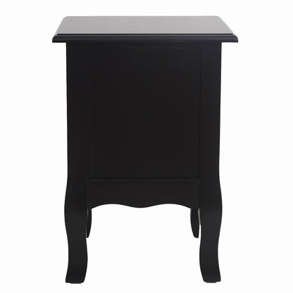 French Bedside Table Nightstand Black Set of 2 V264-TAB-712C-BLK-2PC-1