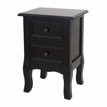 French Bedside Table Nightstand Black Set of 2 V264-TAB-712C-BLK-2PC-1