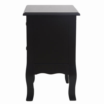 French Bedside Table Nightstand Black Set of 2 V264-TAB-712C-BLK-2PC-1