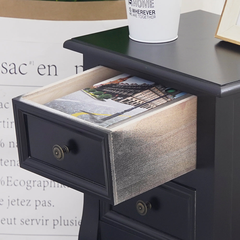 French Bedside Table Nightstand Grey Set of 2 V264-TAB-712C-LGR-2PC-1
