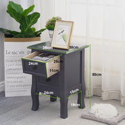 French Bedside Table Nightstand Grey Set of 2 V264-TAB-712C-LGR-2PC-1