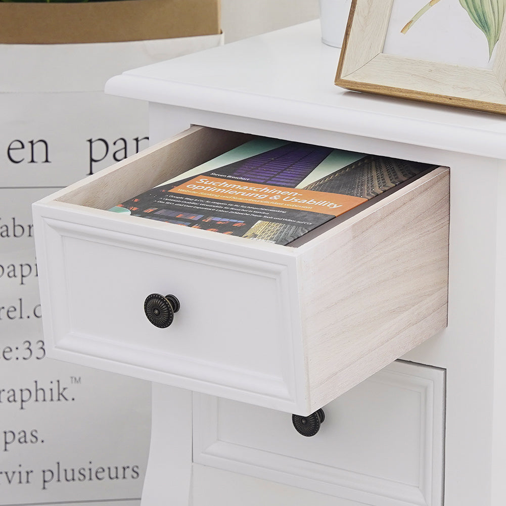 French Bedside Table Nightstand White Set of 2 V264-TAB-712C-WHE-2PC-1