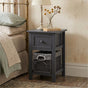 Grey Bedside Table with Wicker Basket V264-TAB-713C-LGR-1PC-1