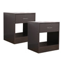 Dandi Bedside Table Nightstand with Drawer Set of 2 Brown V264-TAB-714C-BRN-2PC-1