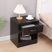Dandi Bedside Table Nightstand with Drawer Set of 2 Brown V264-TAB-714C-BRN-2PC-1