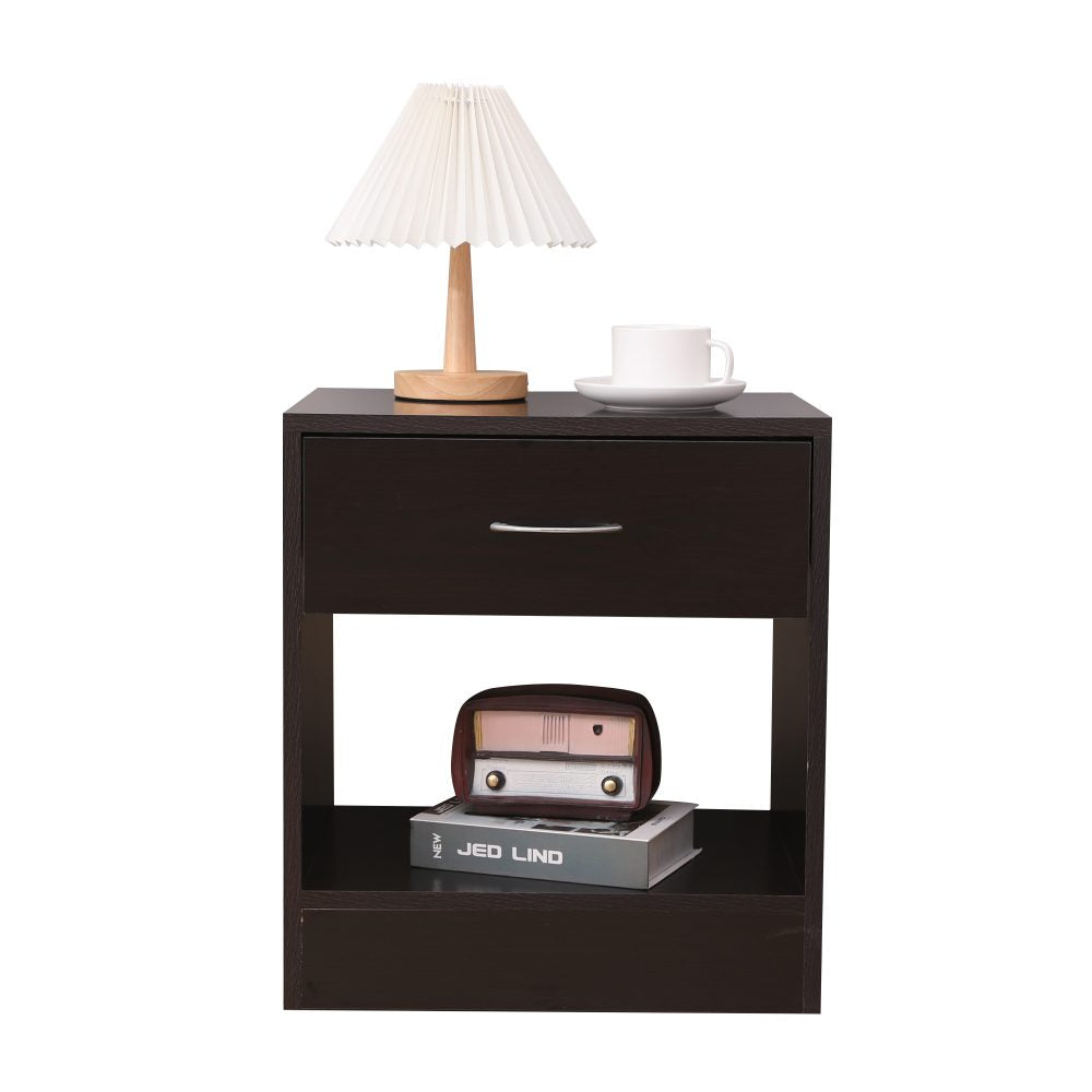 Dandi Bedside Table Nightstand with Drawer Set of 2 Brown V264-TAB-714C-BRN-2PC-1