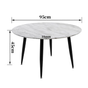 Minimalist Marble Effect Round Coffee Table V264-TAB-718C-WHE