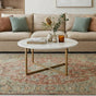 White Marble Effect Round Coffee Table with Gold Legs V264-TAB-719C-WHE-GD