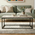 Industrial Style Marble Effect Rectangular Coffee Table V264-TAB-720C-WHE