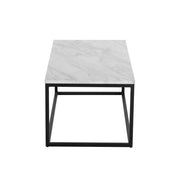 Industrial Style Marble Effect Rectangular Coffee Table V264-TAB-720C-WHE
