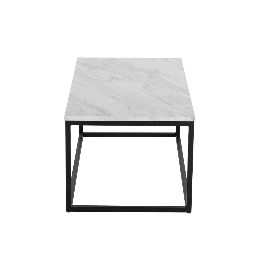 Industrial Style Marble Effect Rectangular Coffee Table V264-TAB-720C-WHE