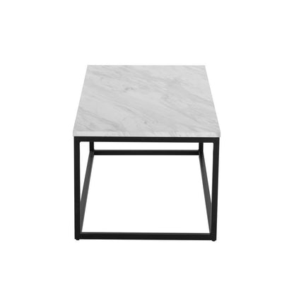 Industrial Style Marble Effect Rectangular Coffee Table V264-TAB-720C-WHE