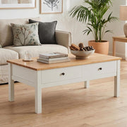 Sleek Natural Wood Rectangle Coffee Table V264-TAB-722C-WHE-NA-1