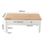 Sleek Natural Wood Rectangle Coffee Table V264-TAB-722C-WHE-NA-1