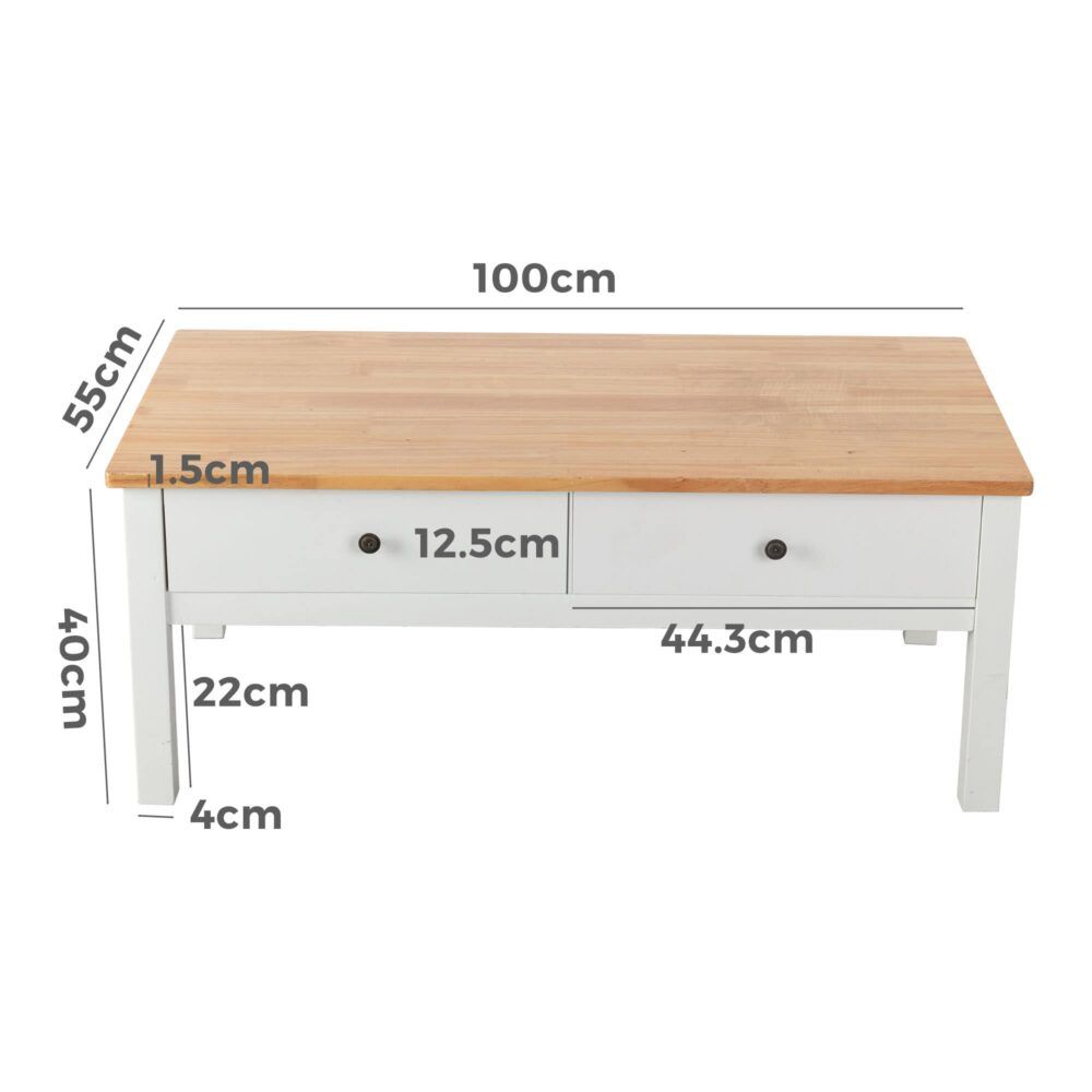 Sleek Natural Wood Rectangle Coffee Table V264-TAB-722C-WHE-NA-1