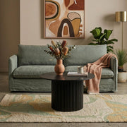 Luxe Black Ribbed Texture Wooden Coffee Table V264-TAB-723C-BLK-NA-1
