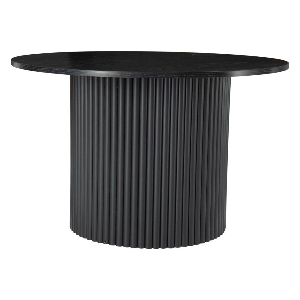 Luxe Black Ribbed Texture Wooden Coffee Table V264-TAB-723C-BLK-NA-1