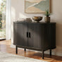 Mid-Century Black Ribbed Sideboard Cabinet V264-TAB-725C-BLK-NA-1