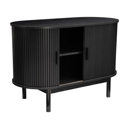 Mid-Century Black Ribbed Sideboard Cabinet V264-TAB-725C-BLK-NA-1