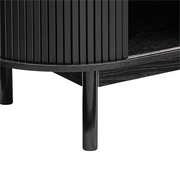 Mid-Century Black Ribbed Sideboard Cabinet V264-TAB-725C-BLK-NA-1