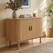 Natural Wood Ribbed Sideboard Cabinet V264-TAB-725C-NTR-NA-1