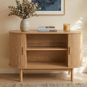 Natural Wood Ribbed Sideboard Cabinet V264-TAB-725C-NTR-NA-1