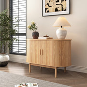 Natural Wood Ribbed Sideboard Cabinet V264-TAB-725C-NTR-NA-1