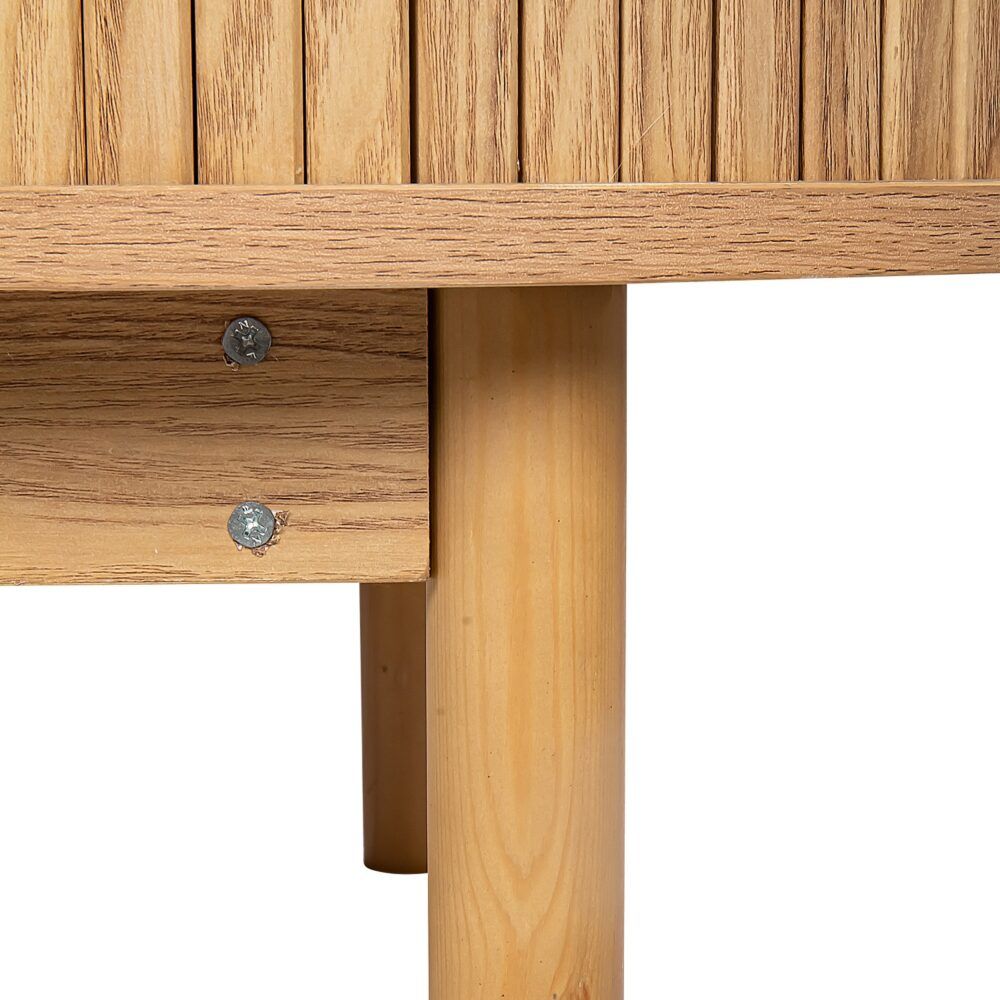 Natural Wood Ribbed Sideboard Cabinet V264-TAB-725C-NTR-NA-1