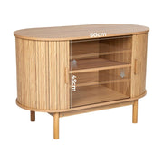 Natural Wood Ribbed Sideboard Cabinet V264-TAB-725C-NTR-NA-1