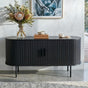Ribbed Black Sideboard with Sliding Doors V264-TAB-726C-BLK-NA-1