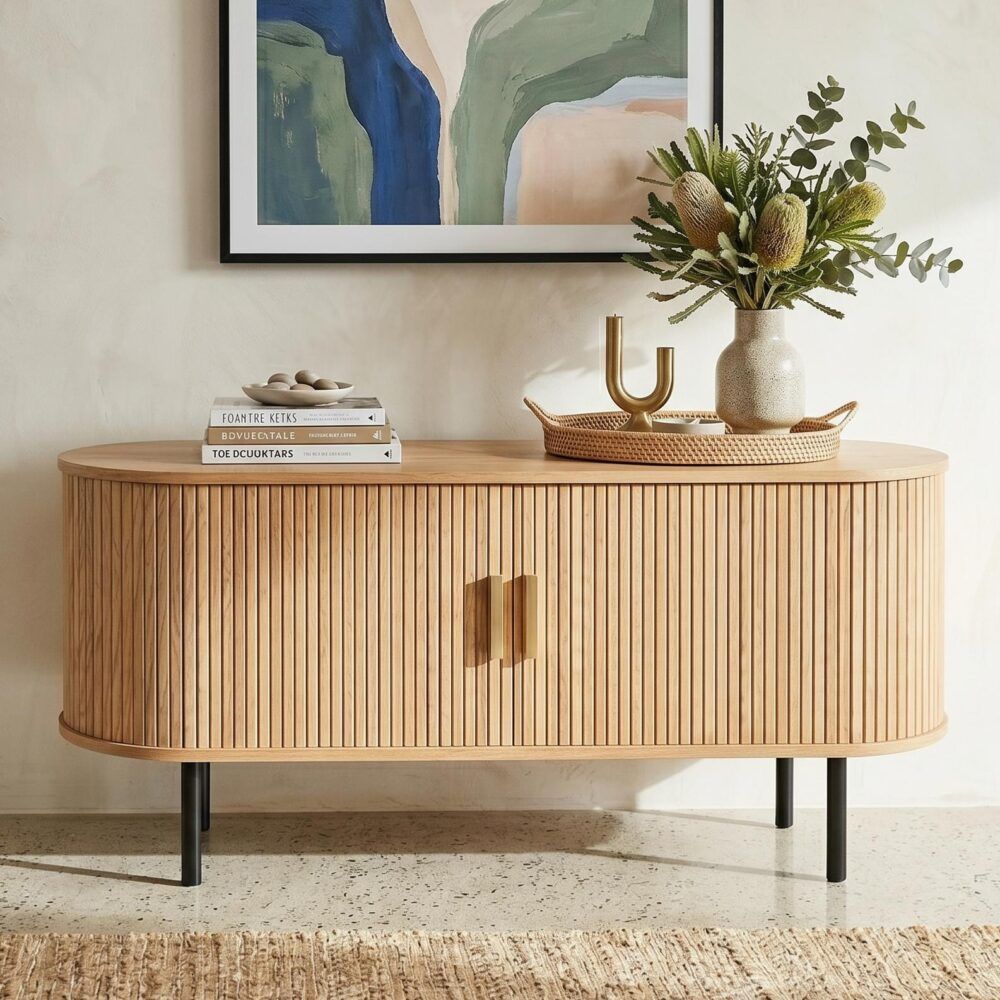 Ripple Sideboard with Sliding Doors - Earthy Elegance Redefined V264-TAB-726C-NTR-NA-1