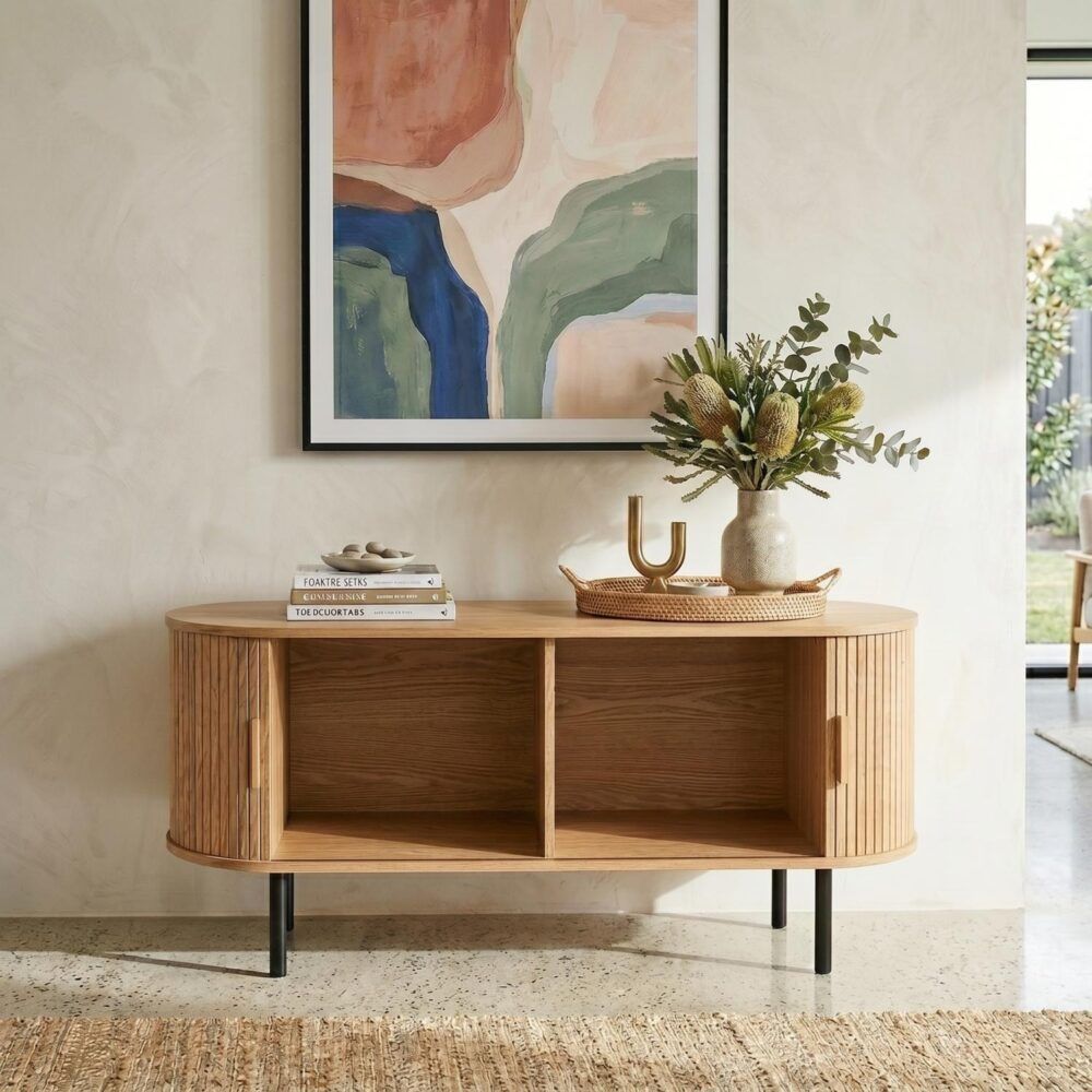 Ripple Sideboard with Sliding Doors - Earthy Elegance Redefined V264-TAB-726C-NTR-NA-1