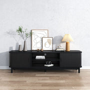 160cm Ribbed Black Entertainment Unit V264-TAB-727C-BLK