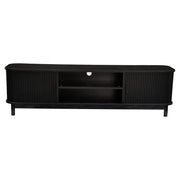 160cm Ribbed Black Entertainment Unit V264-TAB-727C-BLK