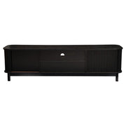 160cm Ribbed Black Entertainment Unit V264-TAB-727C-BLK