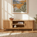 160cm Ribbed Natural Entertainment Unit V264-TAB-727C-NTR